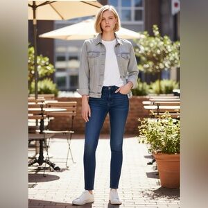 Jen7 Stylish Blue Slim Straight Jeans for Women